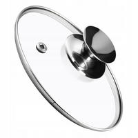 DECKEL mit silbernem Griff, 14 cm - Transparent, Glas/Metall (14cm) - KADAX