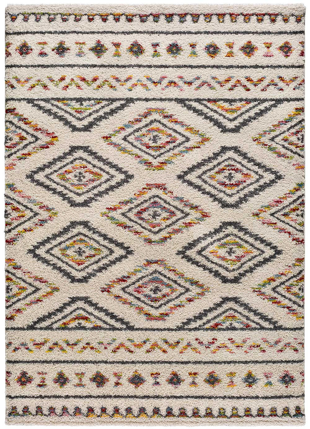 Atticgo Hochflorteppich Mehrfarbig, Weiß 160x230 cm