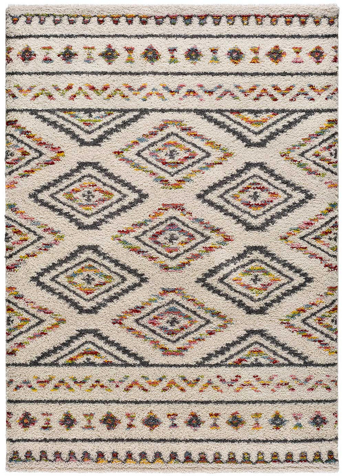 HOCHFLORTEPPICH Weiß Kasbah 160/230 cm - Multicolor/Weiß, Naturmaterialien/Textil (160/230cm) - Atticgo