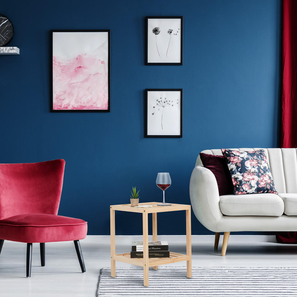 Thumbnail - Relaxdays Beistelltisch, Hellbraun, Holz, Kiefer, Quadratisch,Quadratisch, 40x50x40 cm, Wohnzimmer, Wohnzimmertische, Be...