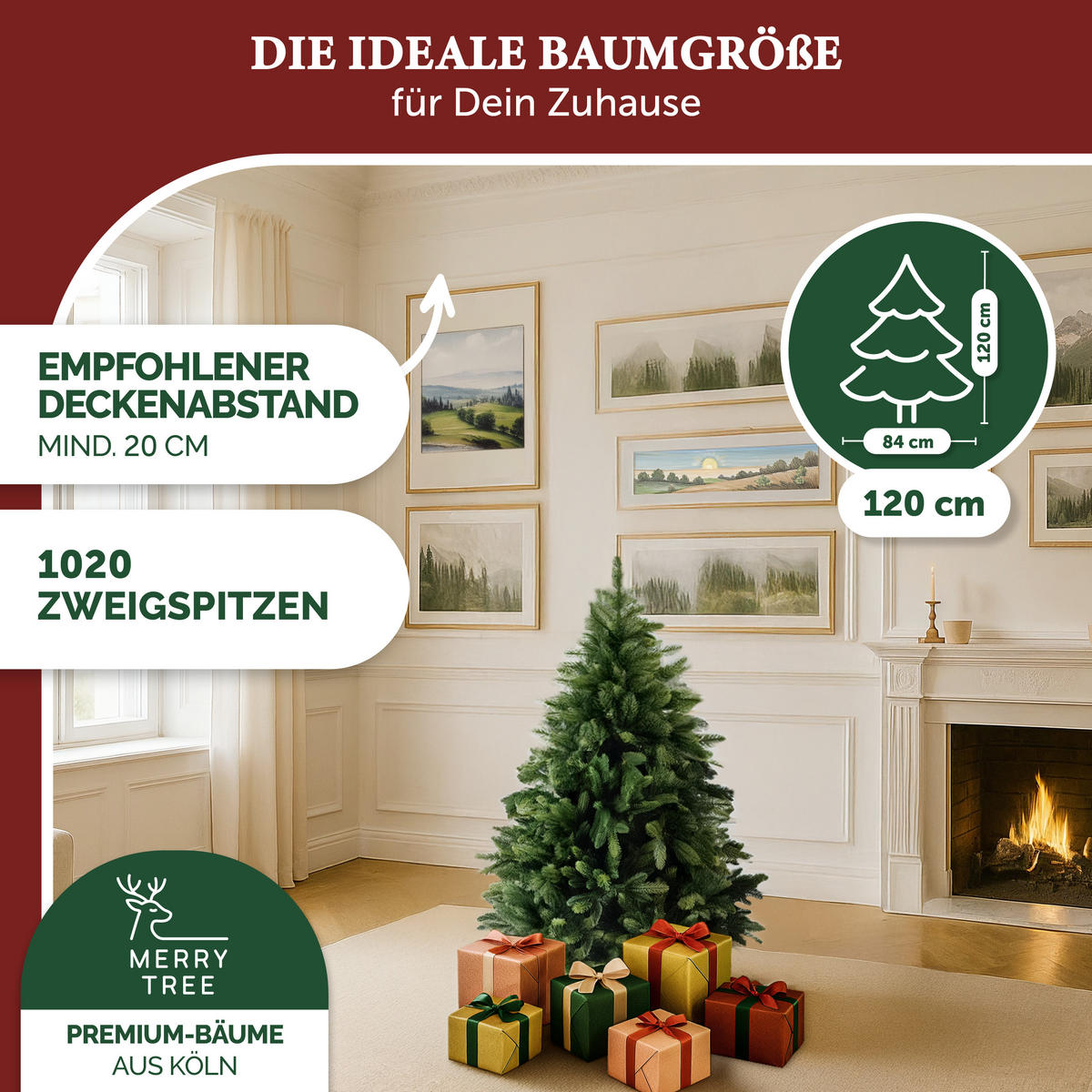 WEIHNACHTSBAUM mit PE-Spritzguss-Nadeln, 120 cm - Grün, Kunststoff (120cm) - Merry Tree