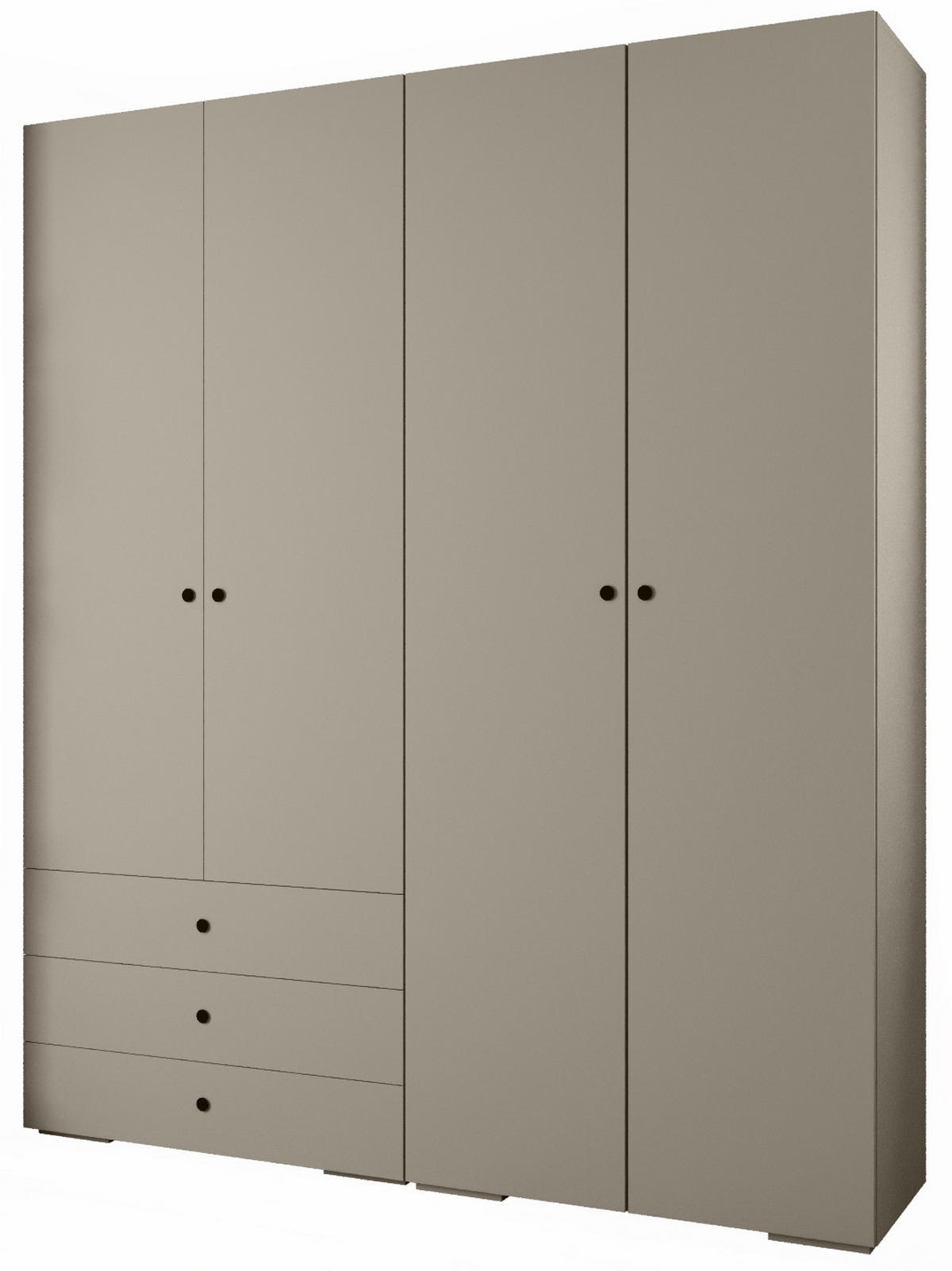 GARDEROBEN-SET 236,7/200/47 - Kaschmir/Schwarz, Holz/Kunststoff (200/236.7/47cm) - Abiks Möbel