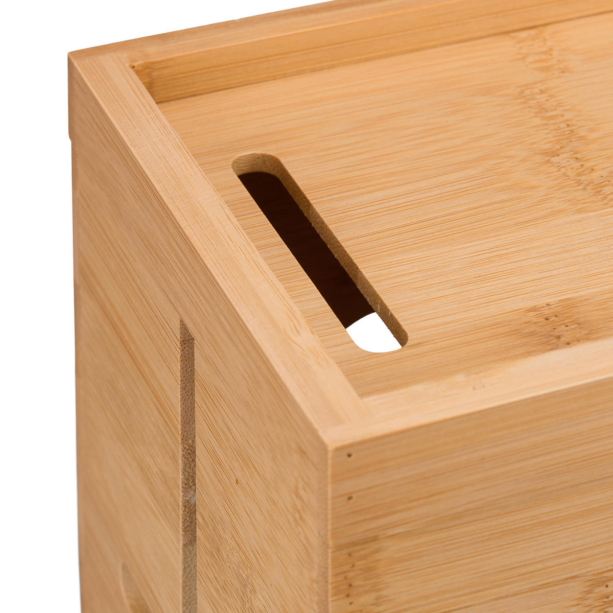 KABELBOX Natur Bambus Magnetverschluss - Hellbraun, Holz (14/34.5/14cm) - Relaxdays