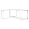 ECKSCHREIBTISCH Glas Metall Chromakzente Platzsparend KERIX, Weiß 170x160x73 cm - Weiß, Glas/Metall (160/170/73cm) - KADIMA DESIGN