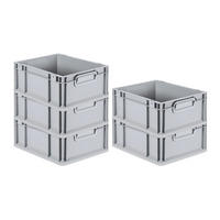 EUROBOX 5x Nextgen Economy Griffe Geschlossen 17x30x40cm 16 Liter - Grau, Kunststoff (30/17/40cm) - PROREGAL