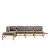 LOUNGESOFA ATREDA links - Grau, Holz/Textil (315/80/150cm) - KONSIMO®