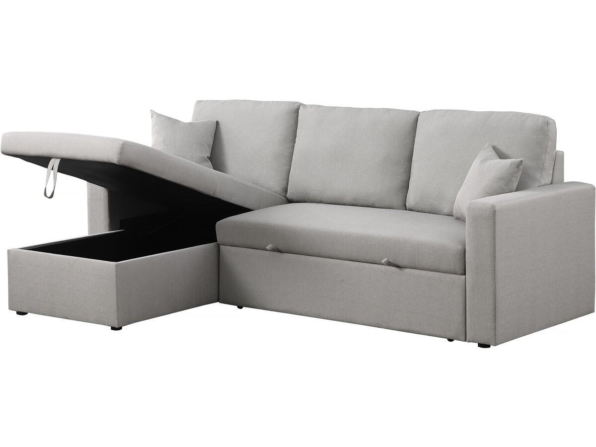 ECKSOFA alain Grau - Hellgrau, Textil (145/221cm) - Habitat Garten