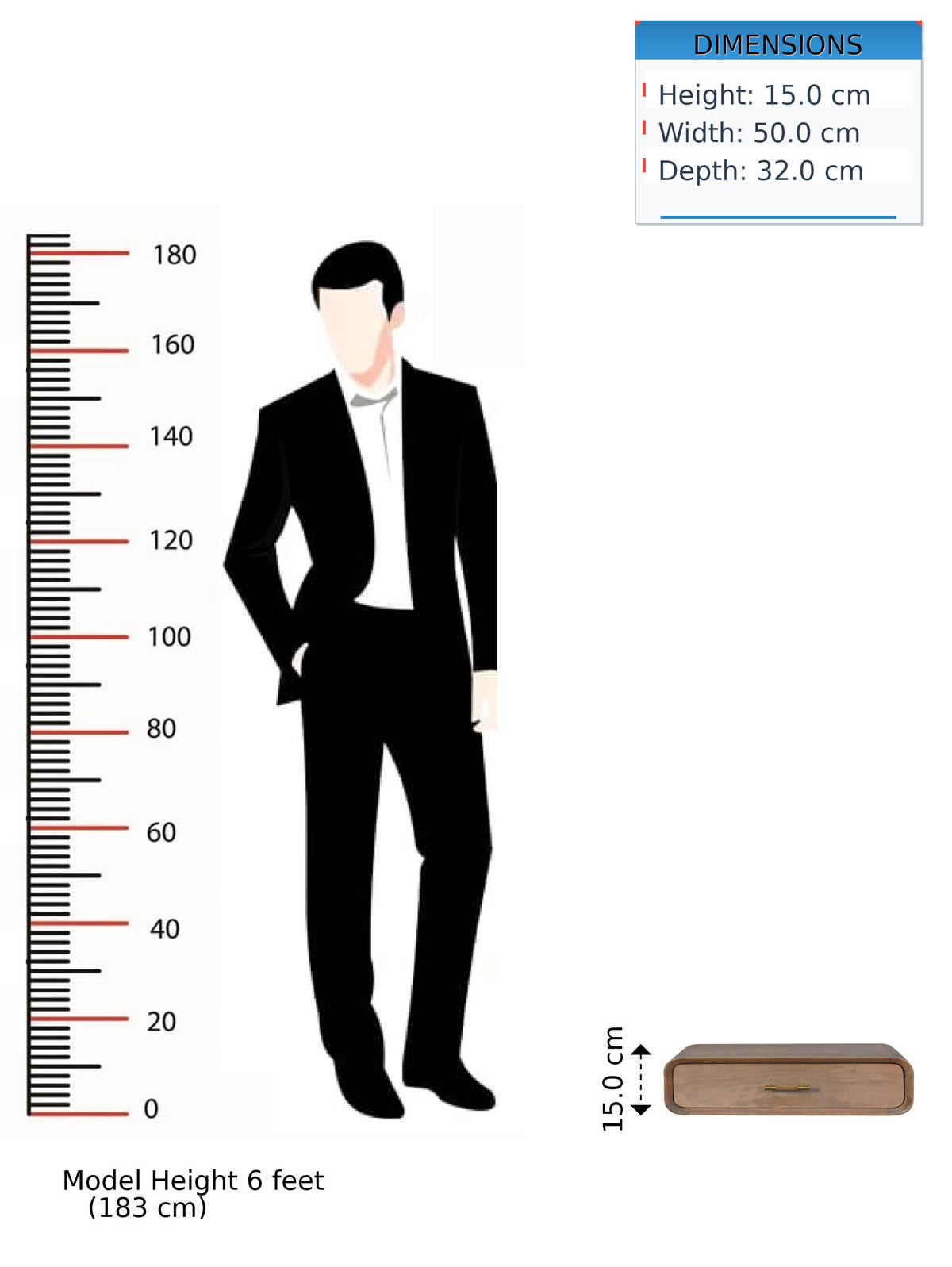 NACHTTISCH in Eichenoptik, 1 Schublade, Karamellbraun - Braun, Holz/Metall (32/15/50cm) - Artisan Furniture