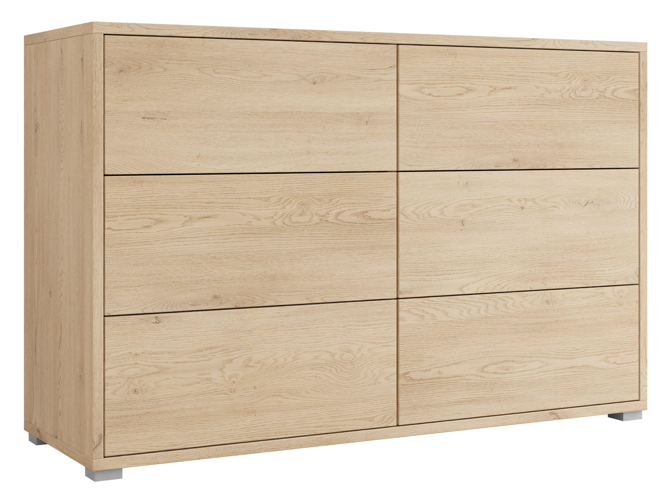 KOMMODE Gesita K6SZ - Eichefarben/Silberfarben, Holzwerkstoff/Kunststoff (120/73/41cm) - MIRJAN24