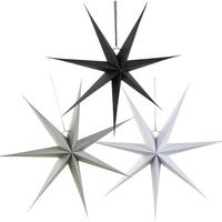 PAPIER Stern 3er Set 45 cm Grau Schwarz Weiß - Multicolor, Papier (45/1/45cm)