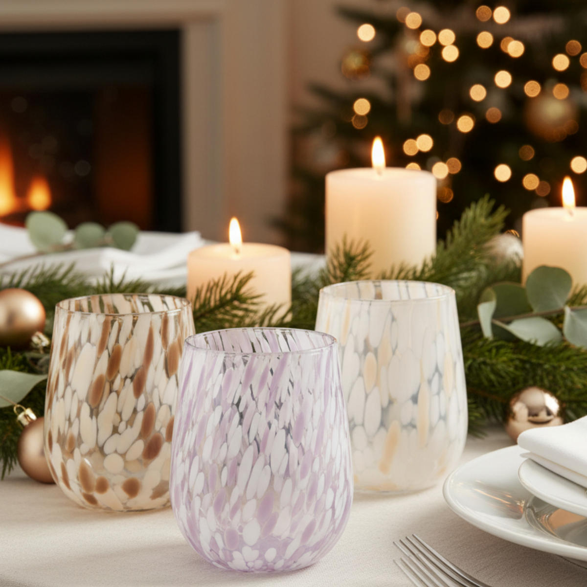 TRINKGLÄSER Set Curacao - 4 teilig - Transparent/Rosa, Glas - Sänger