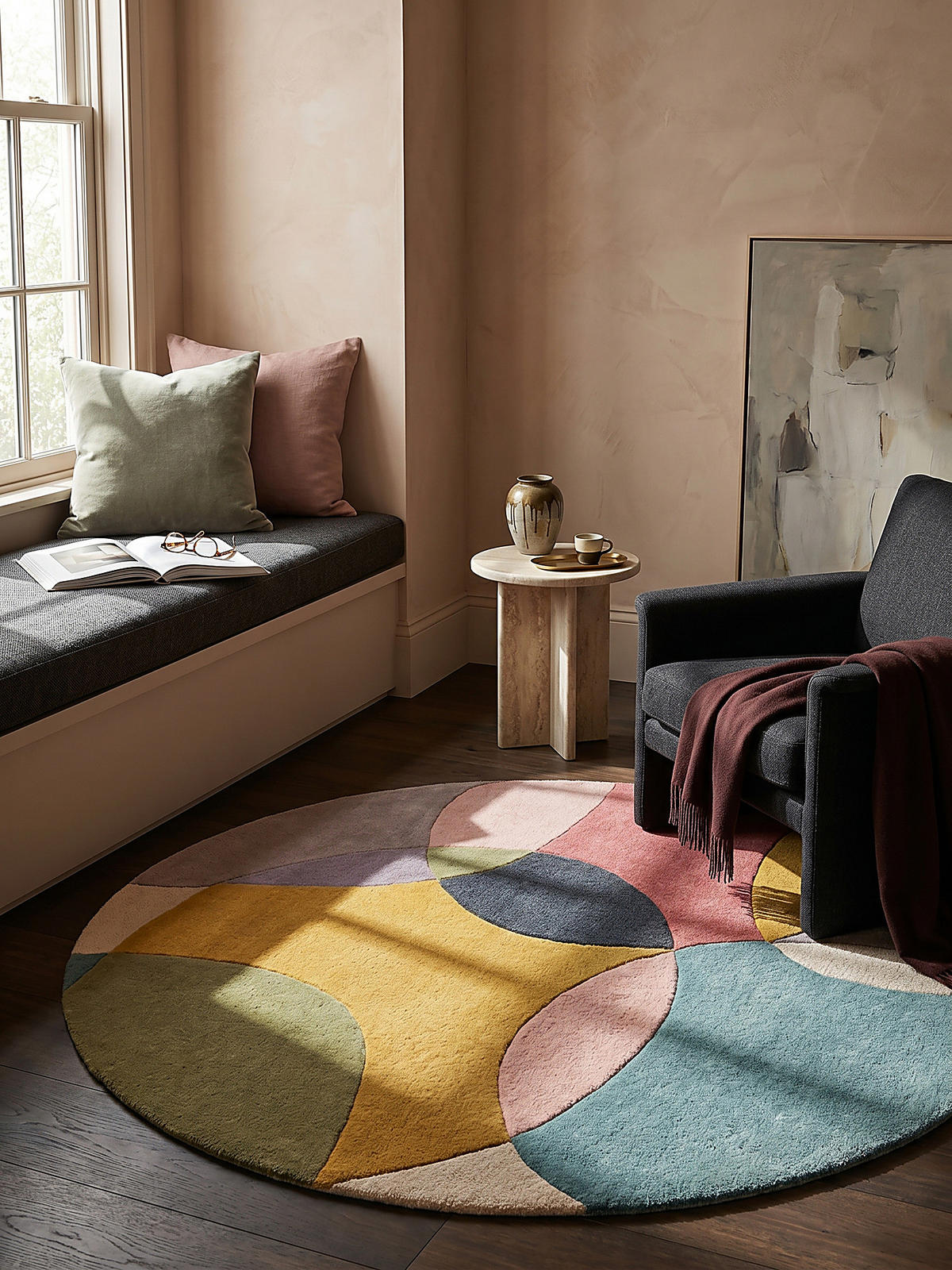WOLLTEPPICH AIRE Ø 160 cm - Multicolor, Textil (160/160cm) - KADIMA DESIGN