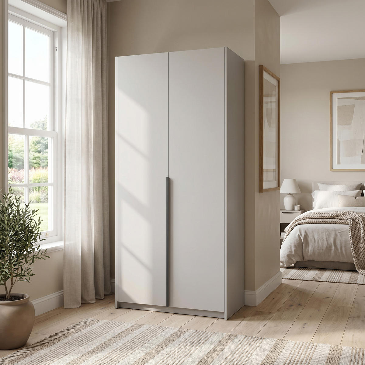 DREHTÜRENSCHRANK AMARA 100/204/58cm 2-türig Kaschmir - Kaschmir, Holzwerkstoff (100/204/58cm) - MASSENO