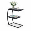 BEISTELLTISCH - Schwarz, Holzwerkstoff/Metall (25/47.5/58.5cm) - Relaxdays