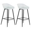 BARHOCKER IREK 2ER-SET - Schwarz/Weiß, Textil (48/96/48cm) - IDIMEX