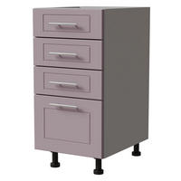 SCHUBLADENUNTERSCHRANK Bari D4/40 Grau / RAL 4009 pastellviolett 40 / 50 / 82cm Blum Teilauszug - Violett/Grau, Holz/Holzwerkstoff (40/82/50cm) - Feldmann-Wohnen