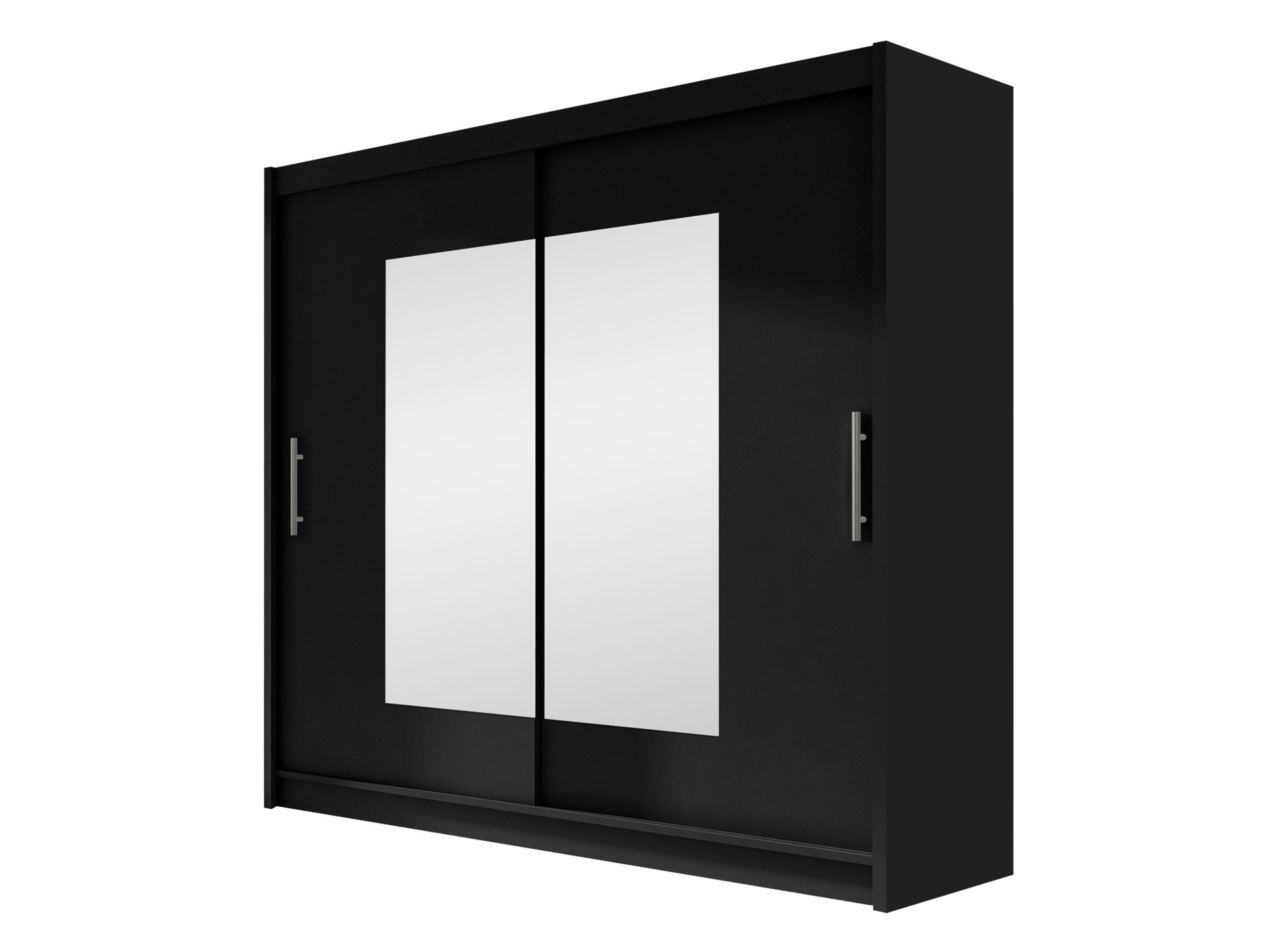 KLEIDERSCHRANK London VII - Silberfarben/Schwarz, Holzwerkstoff/Kunststoff (180/215/58cm) - MIRJAN24