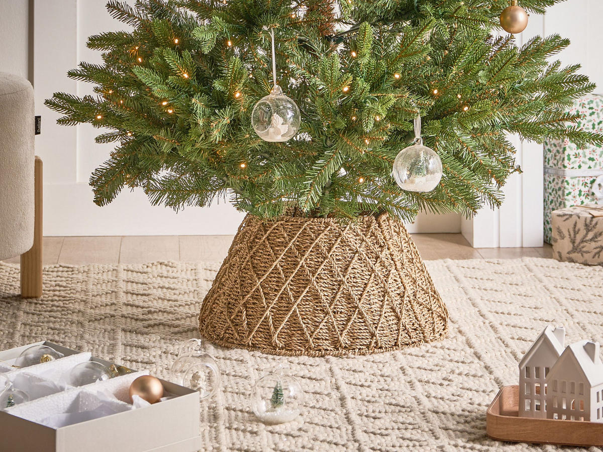 WEIHNACHTSBAUMKRAGEN 22 cm Naturfarben Bougie - Naturfarben, Naturmaterialen (22cm) - Beliani