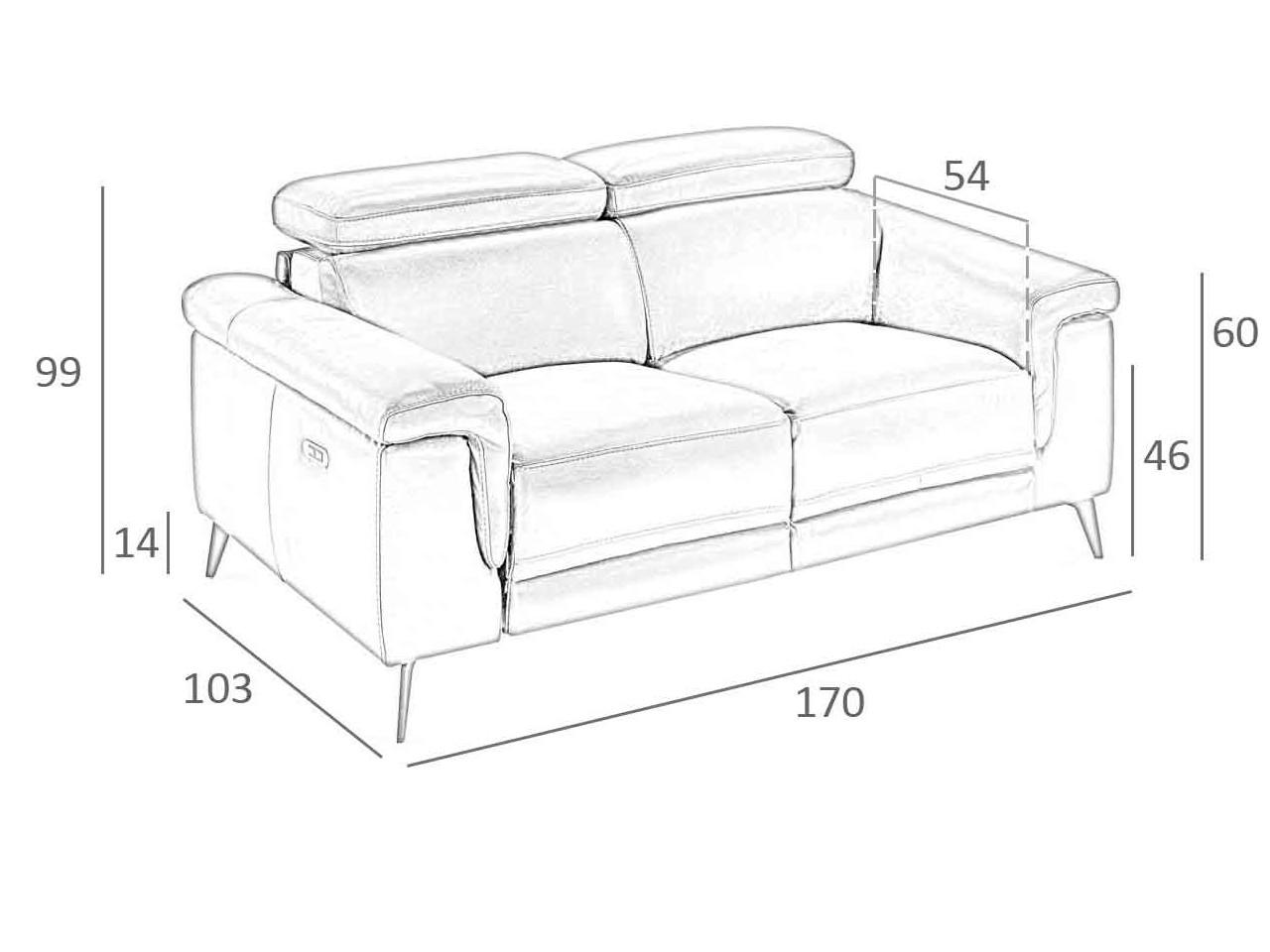SOFA 2-SITZER Schokoladenbraun 170/103/99 cm - Braun, Leder (170/99/103cm) - ANGEL CERDA