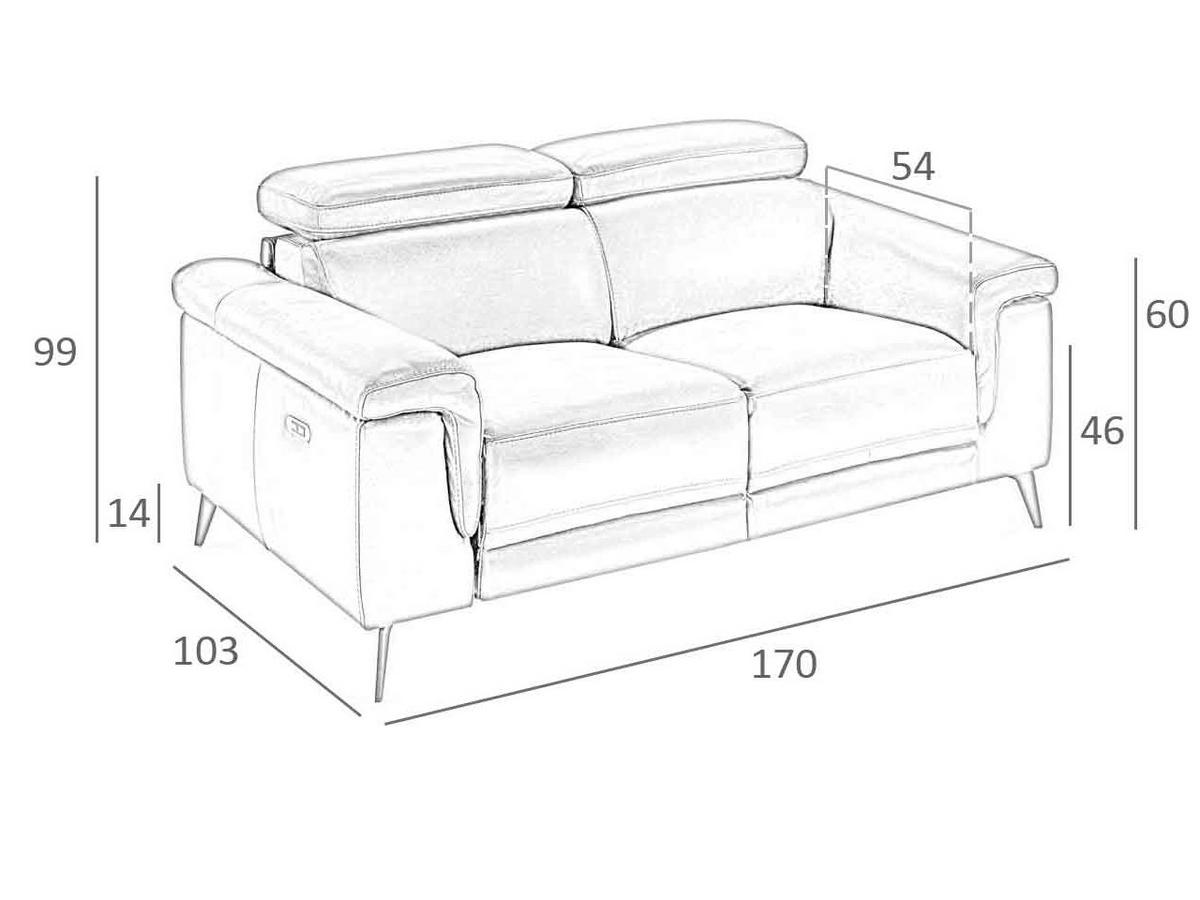 SOFA 2-SITZER Schokoladenbraun 170/103/99 cm - Braun, Leder (170/99/103cm) - ANGEL CERDA