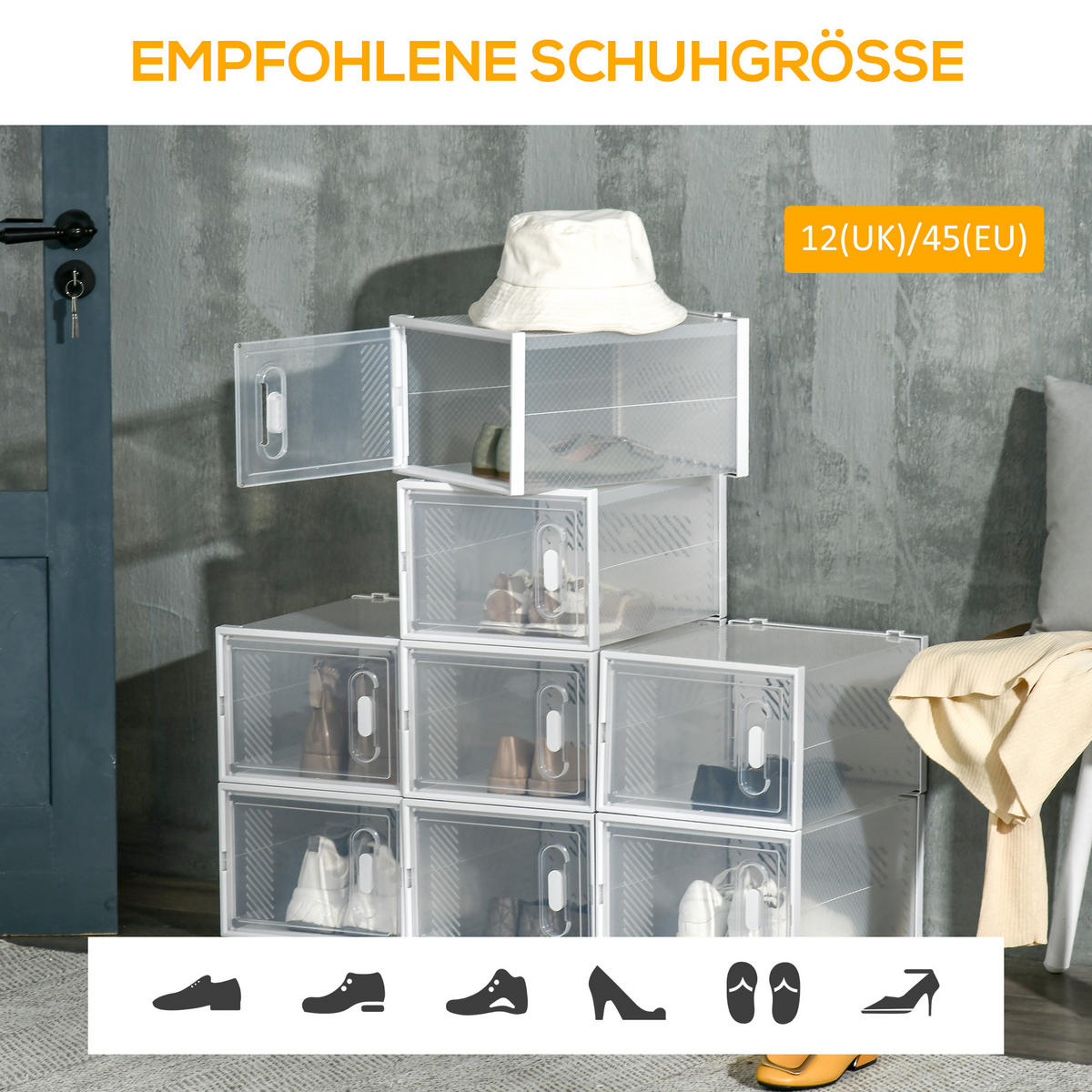 SCHUHREGAL Transparent 1Stück - Transparent, Kunststoff (36/21/28cm) - GiPP
