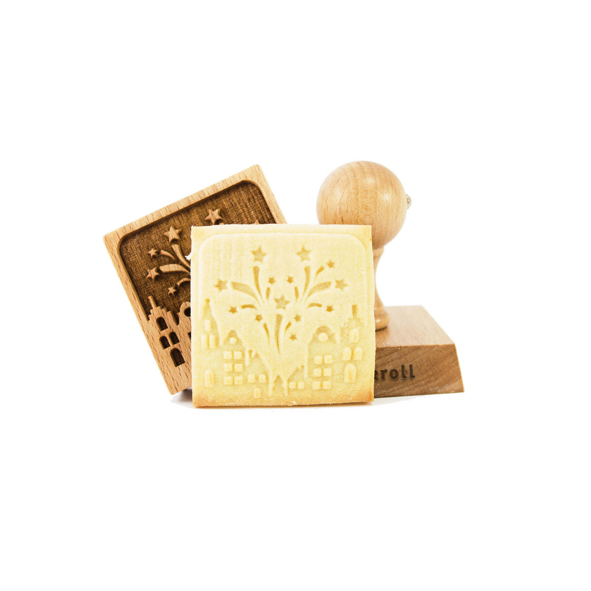 KEKSSTEMPEL Feuerwerk, 55x55 mm, Buchenholz - Braun, Holz (5/7/5cm) - Folkroll