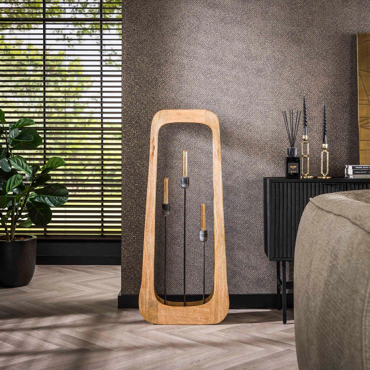 STEHLEUCHTE Bray Braun 14/50/120 cm - Braun, Holz (14/50/120cm) - Hoyz Collection