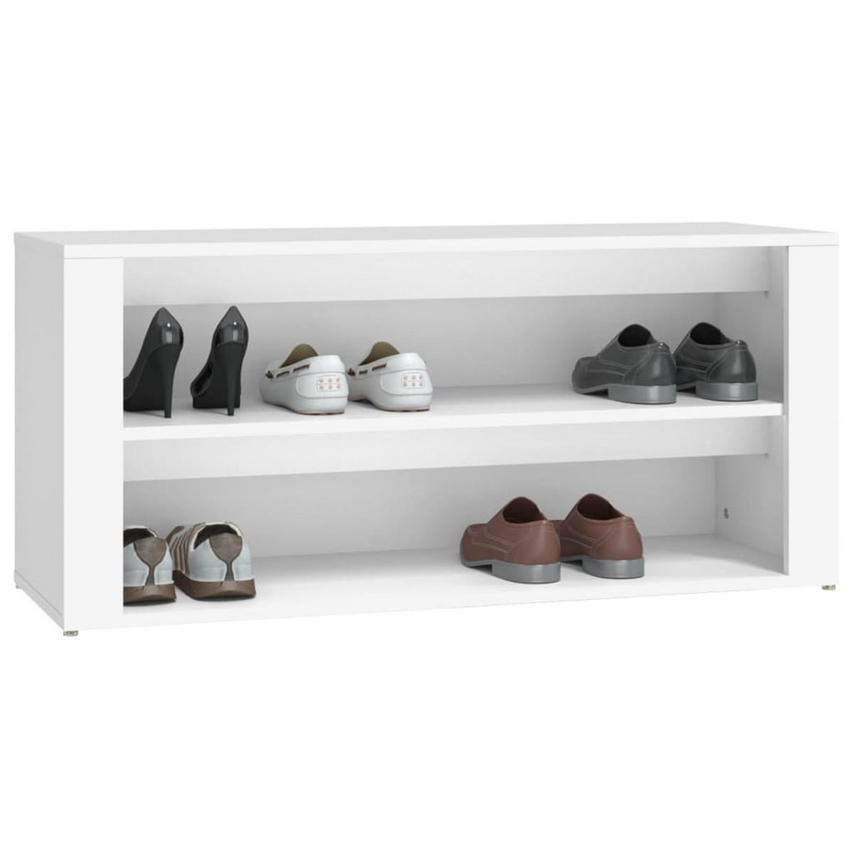 SCHUHREGAL Weiss 100/35/45 Cm Holzwerkstoff - Weiß, Holzwerkstoff (100/45/35cm) - vidaXL