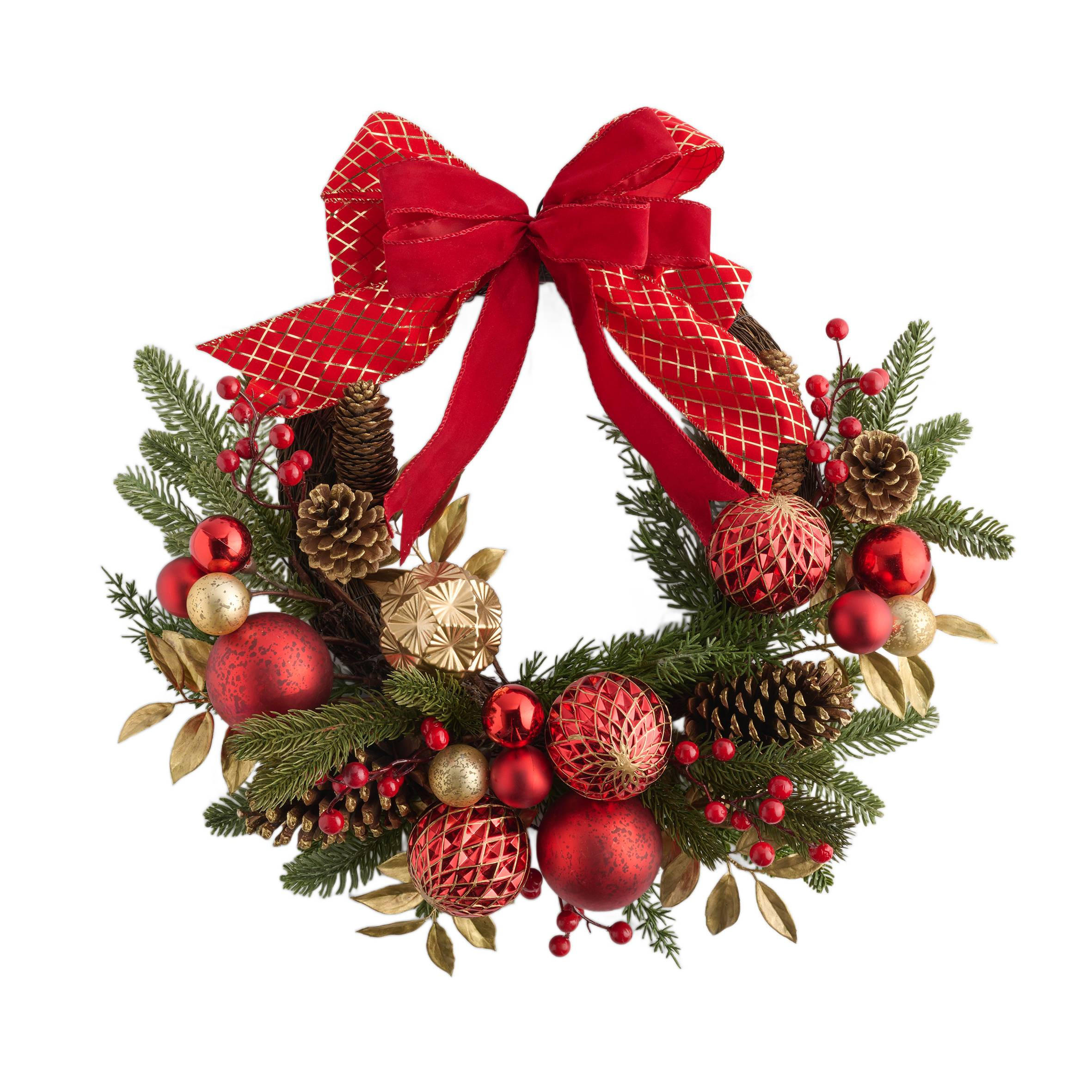 WEIHNACHTSKRANZ Esfera, 61x53x19cm - Rot, Kunststoff (61/19/53cm) - home&you