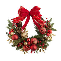 WEIHNACHTSKRANZ Esfera, 61x53x19cm - Rot, Kunststoff (61/19/53cm) - home&you