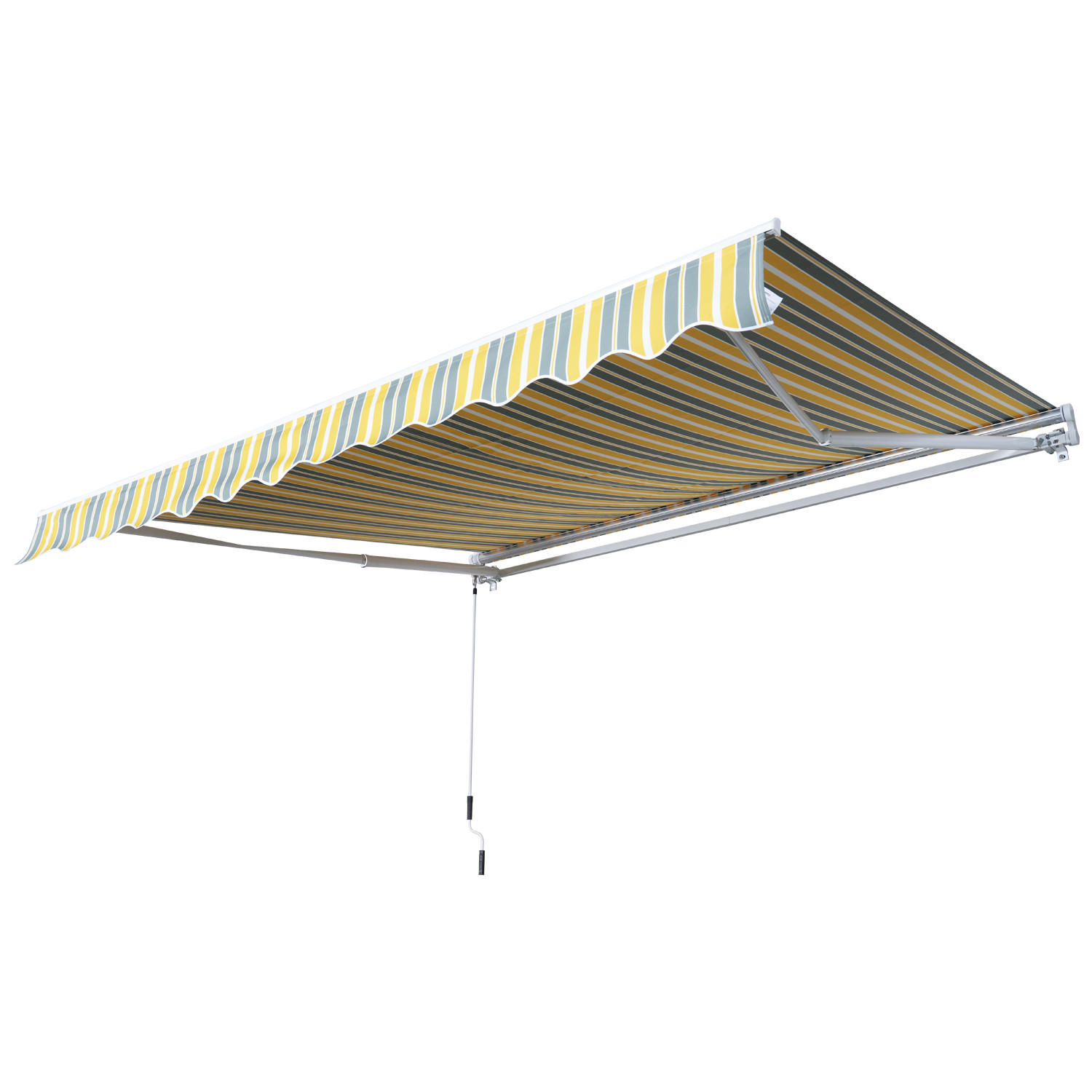 MARKISE Alu+Polyester Gelb+Grau - Gelb/Grau, Kunststoff/Metall (245/2/295cm) - Outsunny