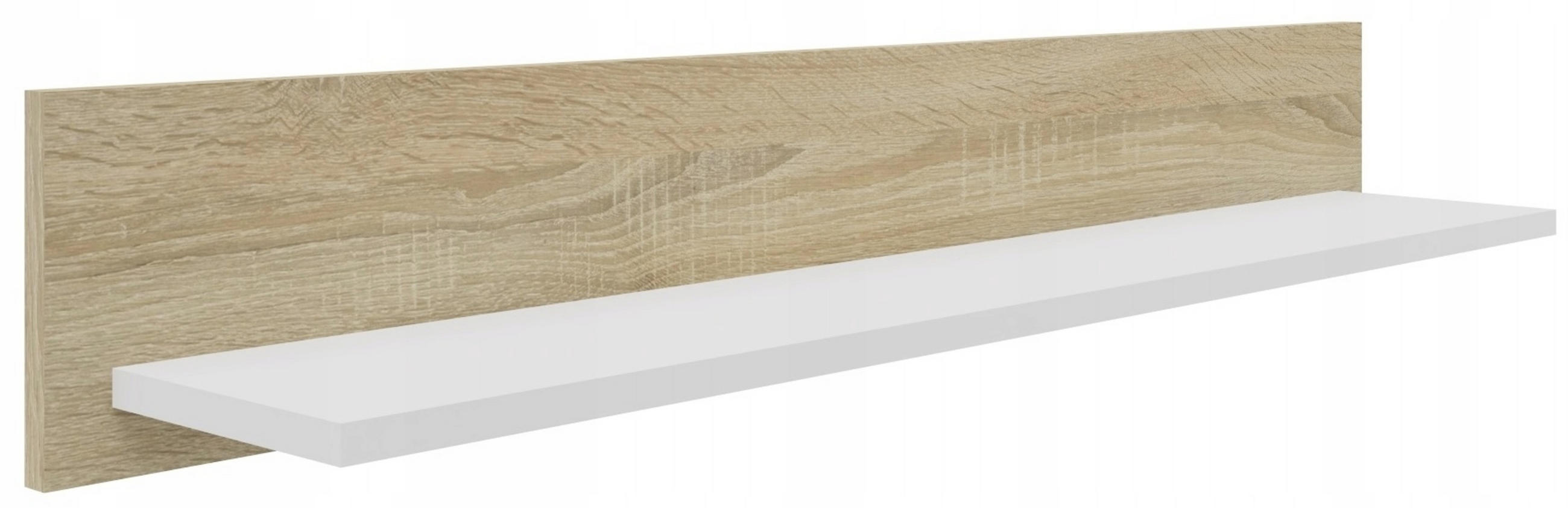 WANDREGAL POL100 Sonoma Eiche-Weiß 98/18/16 cm - Multicolor, Holzwerkstoff (98/16/18cm) - Matkam Möbel