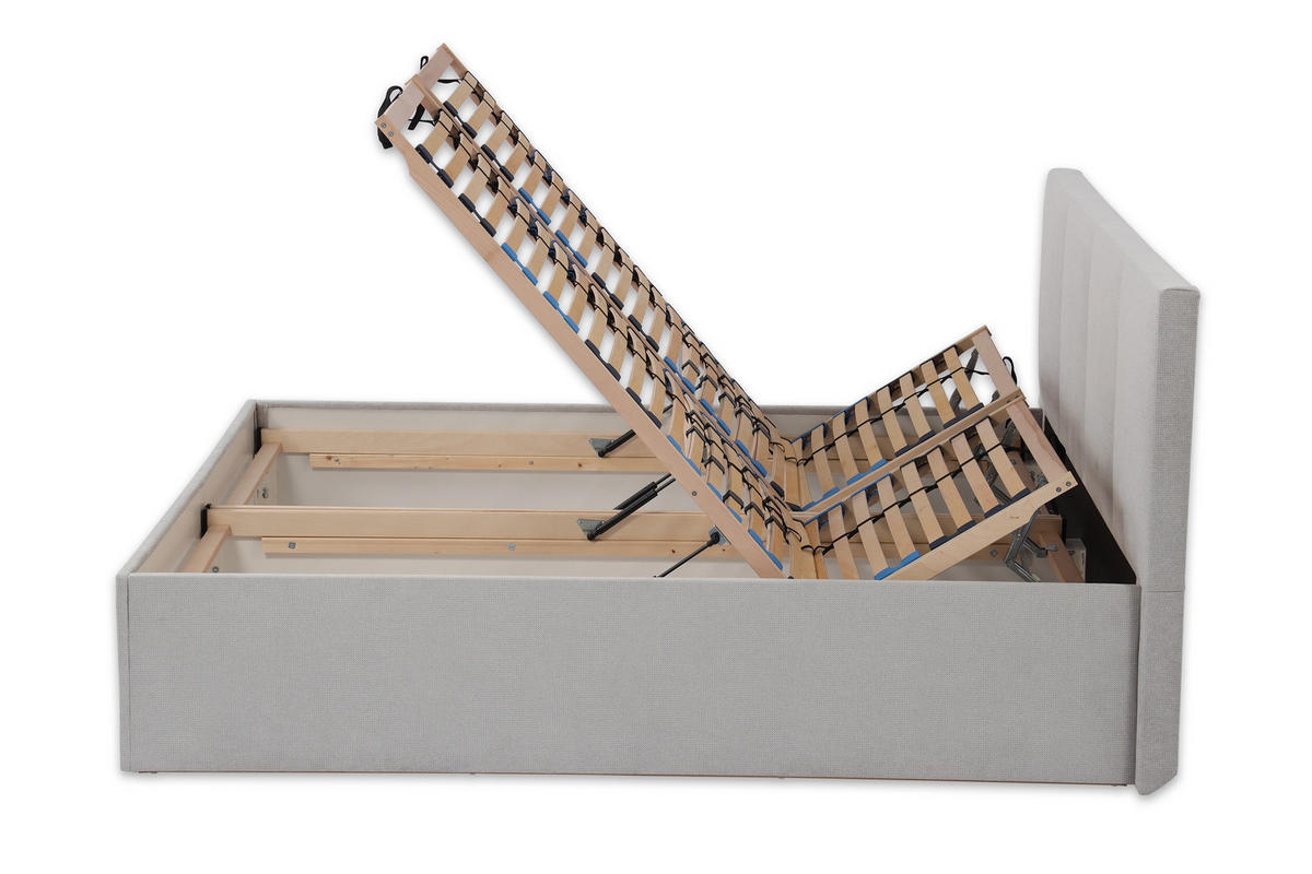 POLSTERBETT Dalas Grau 160 x 200 x 40 cm Bettkasten Mit hochwertiger Matratze H2 (bis 100 kg) und Lattenrost - Grau, Holz (160/200cm) - Halmon Schlafkomfort Betten 