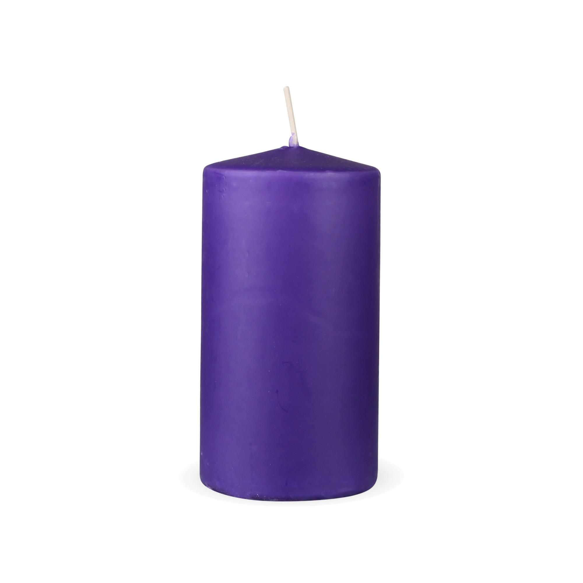 STUMPENKERZEN "Lila", Größe Ø7cm x Höhe: 12 cm - Lila, Naturmaterialien (7/12cm) - HS Candle