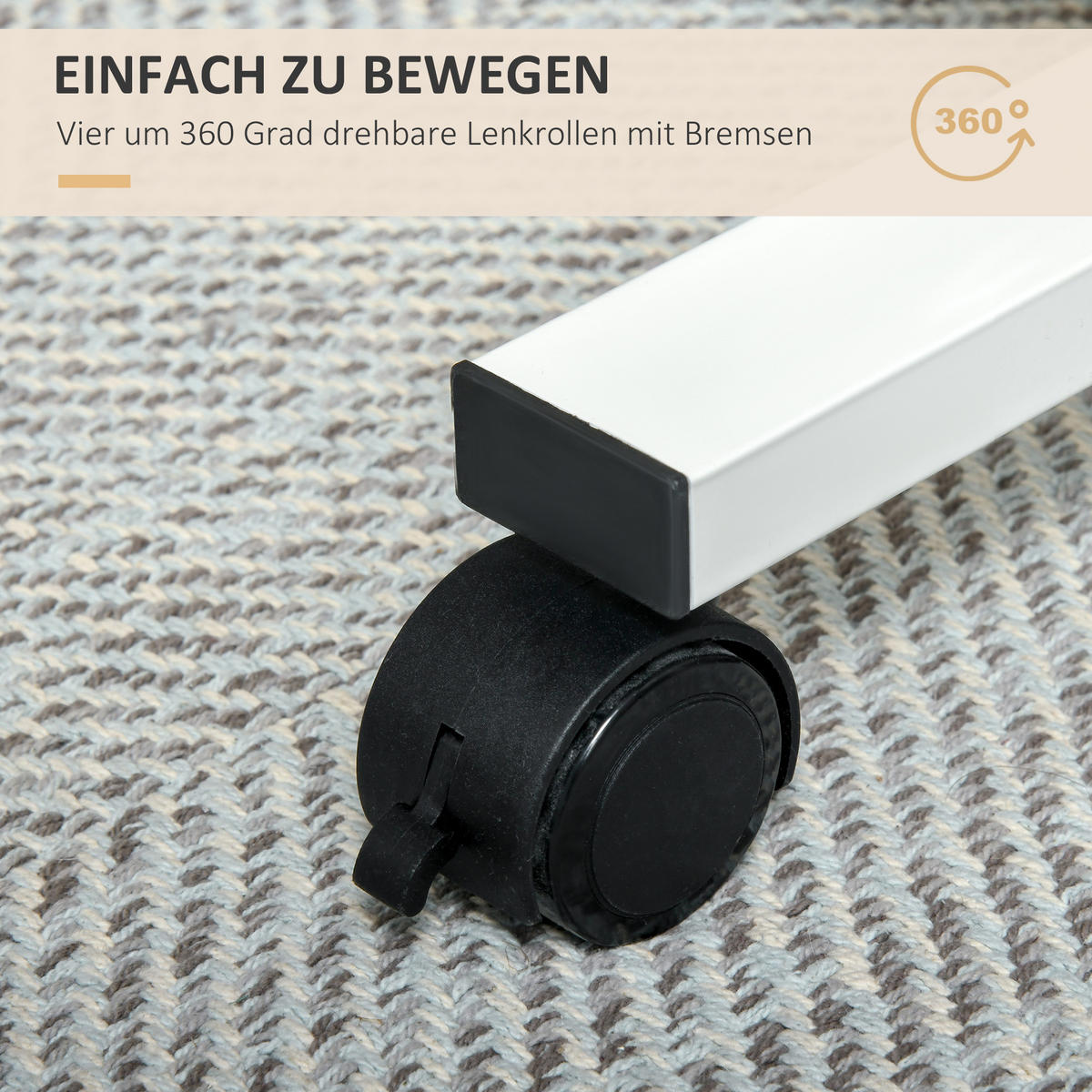 SCHREIBTISCH Laptoptisch mit Gaslift Höhenverstellbar C-Form Beweglich bis 70kg - Naturfarben, Kunststoff (65/48/110cm) - HOMCOM