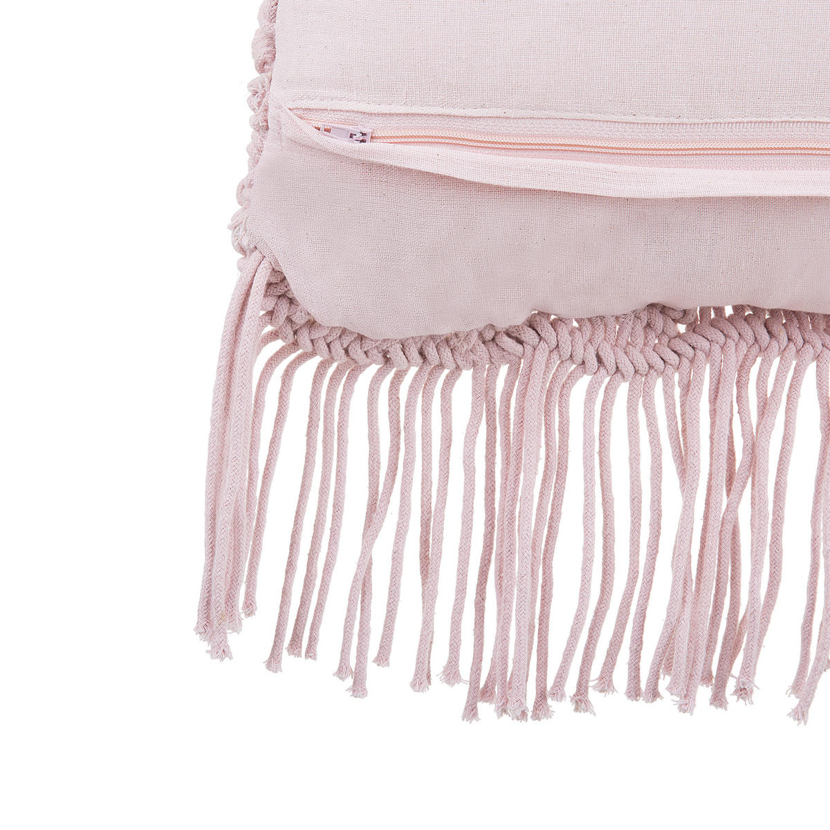 DEKOKISSEN Pastellrosa 40/40 cm Yaniklar - Pink, Naturmaterialien/Textil (40/40cm) - Beliani