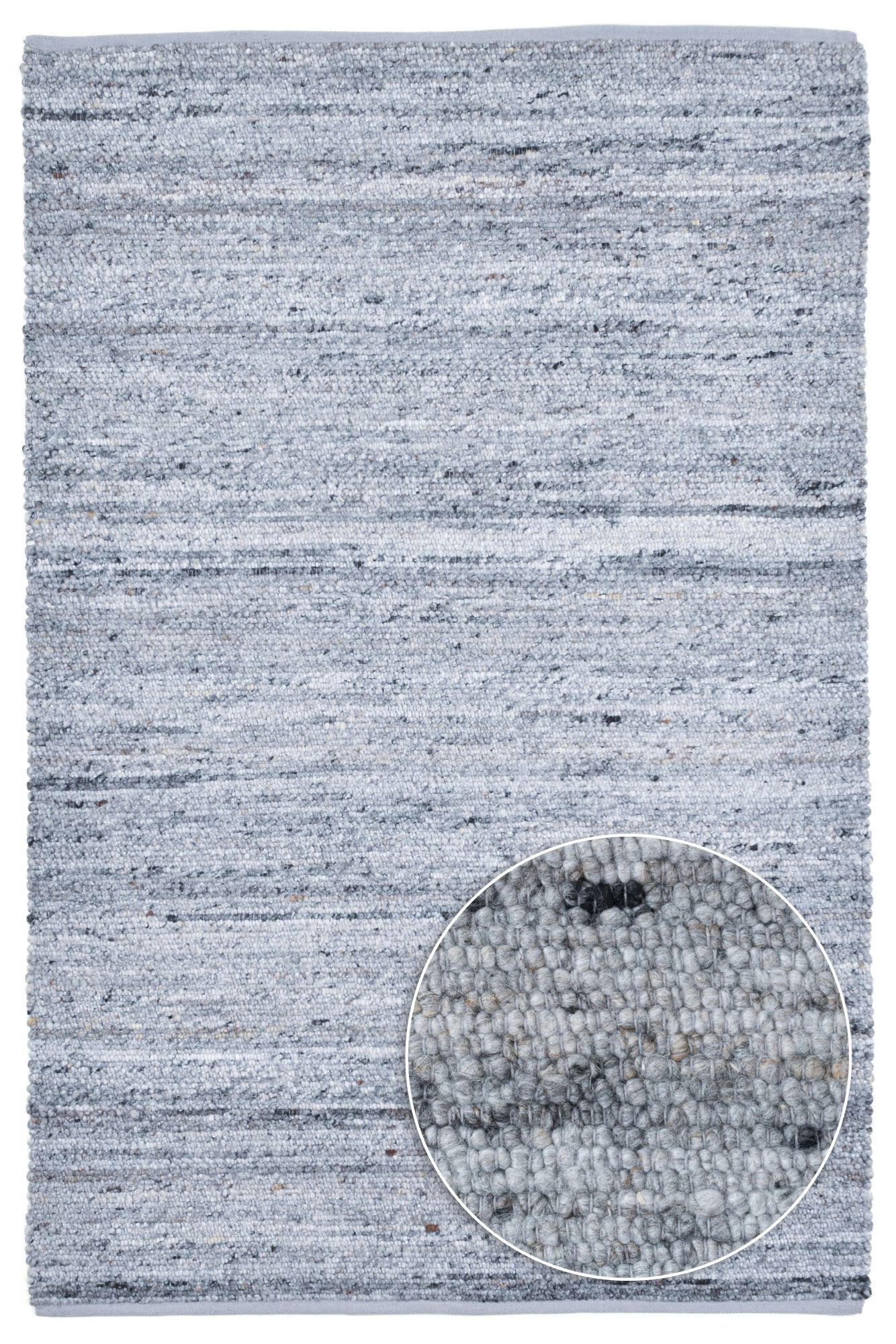 HANDWEBETEPPICH Malli, modern, strapazierfähig, pflegeleicht 130x200 cm - Blaugrau, Textil (130/200cm) - Rug and Roll