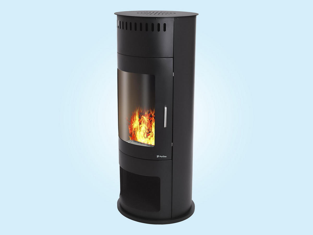 WASSERKAMIN zur Dekoration Schwarz mit Stahlmöbel 1.5 L Tank - Schwarz, Metall (46/46/112cm) - Purline