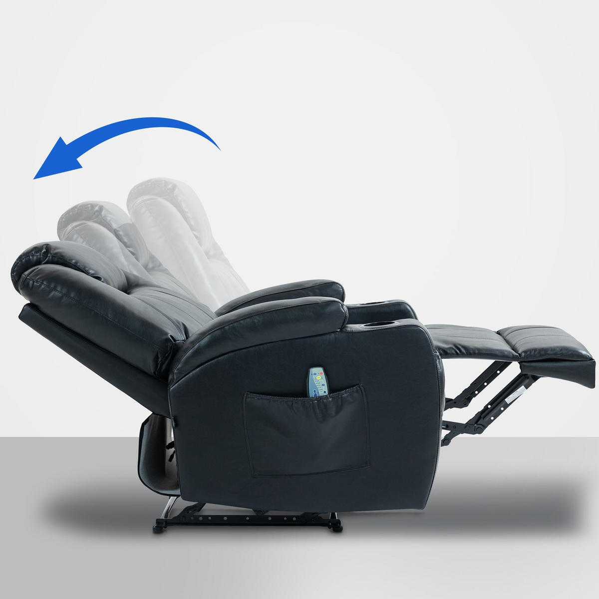 SESSEL Lederlook schwarz - Schwarz, Leder/Textil (83/105/94cm) - CLP