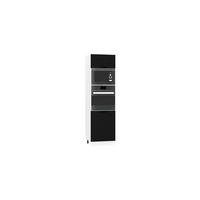 MIKROWELLENUMBAUSCHRANK D60PK MVP/L - KENDRO - Stilvolles Küchenelement - Schwarz, Holz/Metall (60/213.3/56cm) - ROYAL24_MARKT