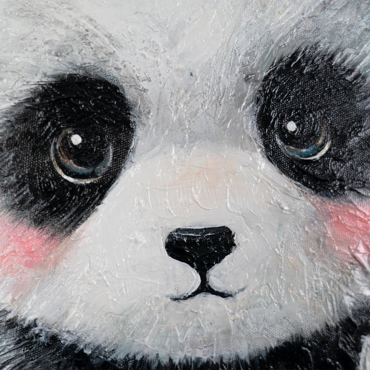 GEMÄLDE Waldpanda auf Keilrahmen 80 cm - Multicolor, Holz (80/80cm) - YS-art gallery