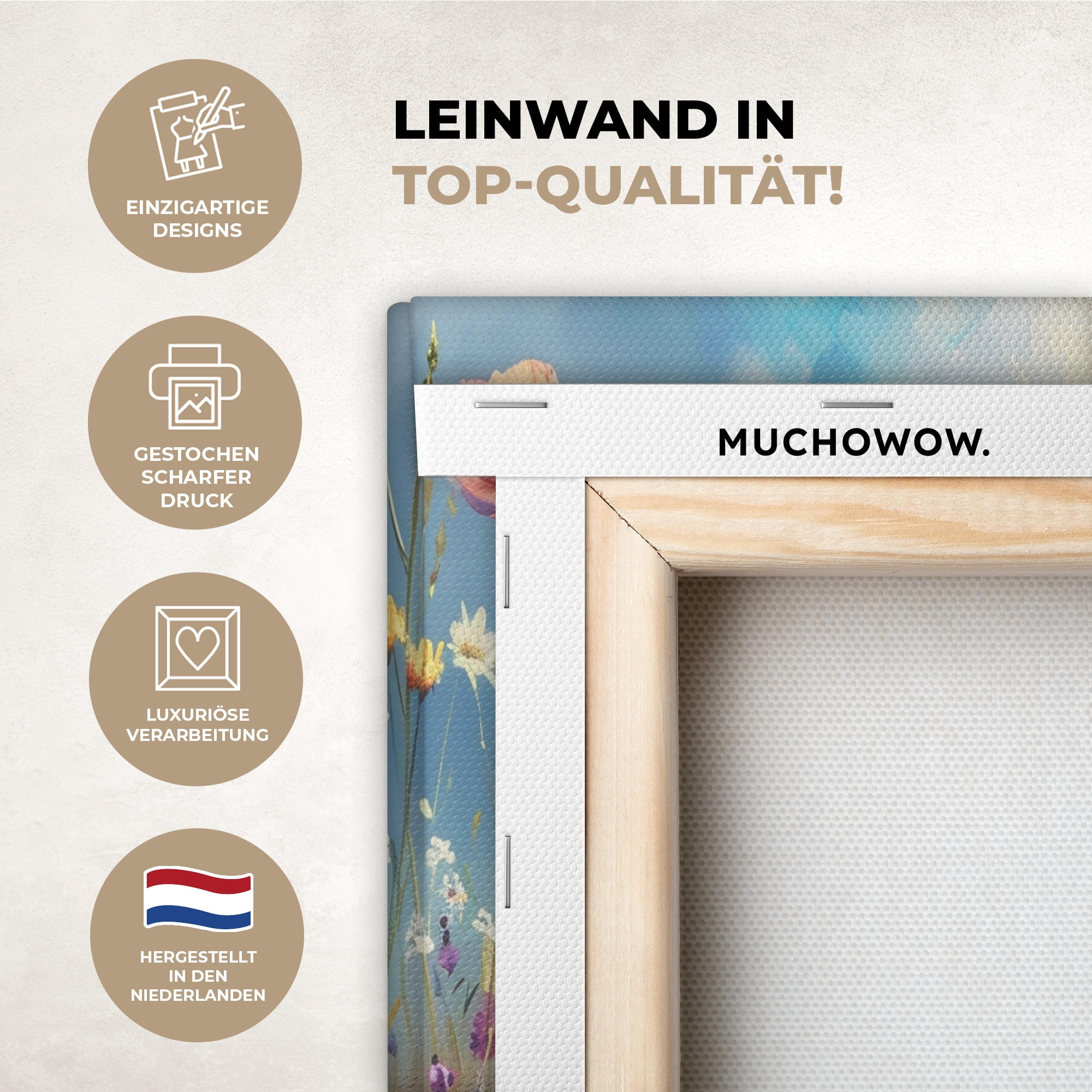 Thumbnail - MuchoWow Leinwandbild, Orange, Textil, Rechteckig, 180x120 cm, Keilrahmen, Bilder und Zubehör, Wandbilder, Leinwandbilde...