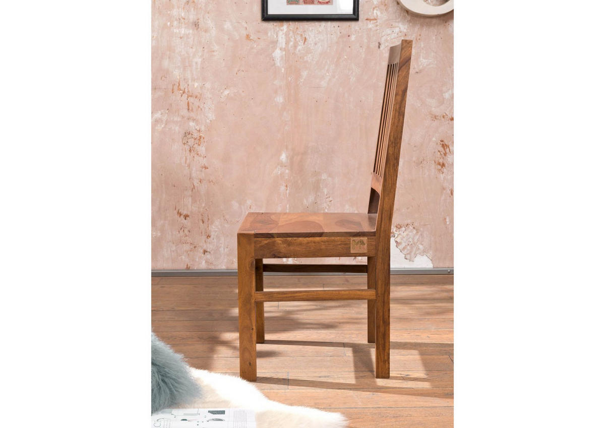 STUHL Sheesham 45x45x100 noble unique lackiert SYDNEY #132 - Braun, Holz (45/100/45cm) - Massivmoebel24