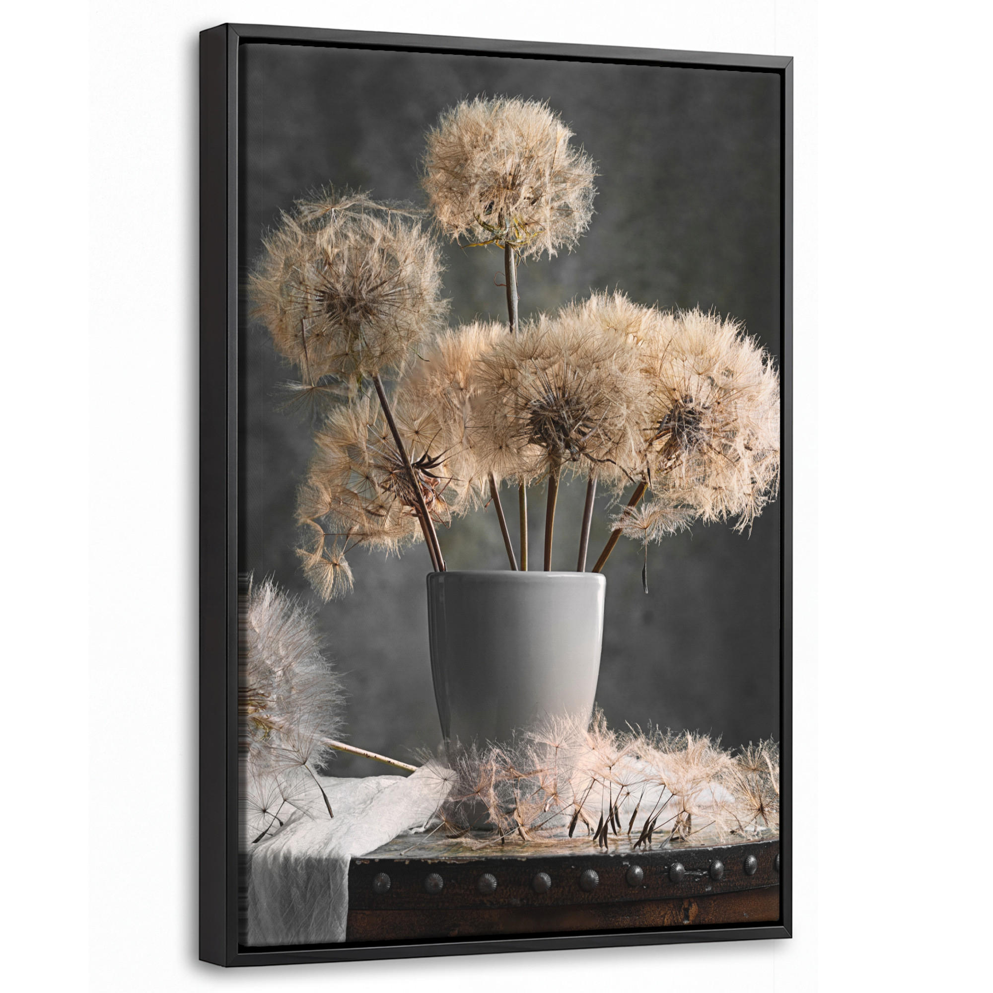 MuchoWow Leinwand Dunkelgrau 40x60 cm