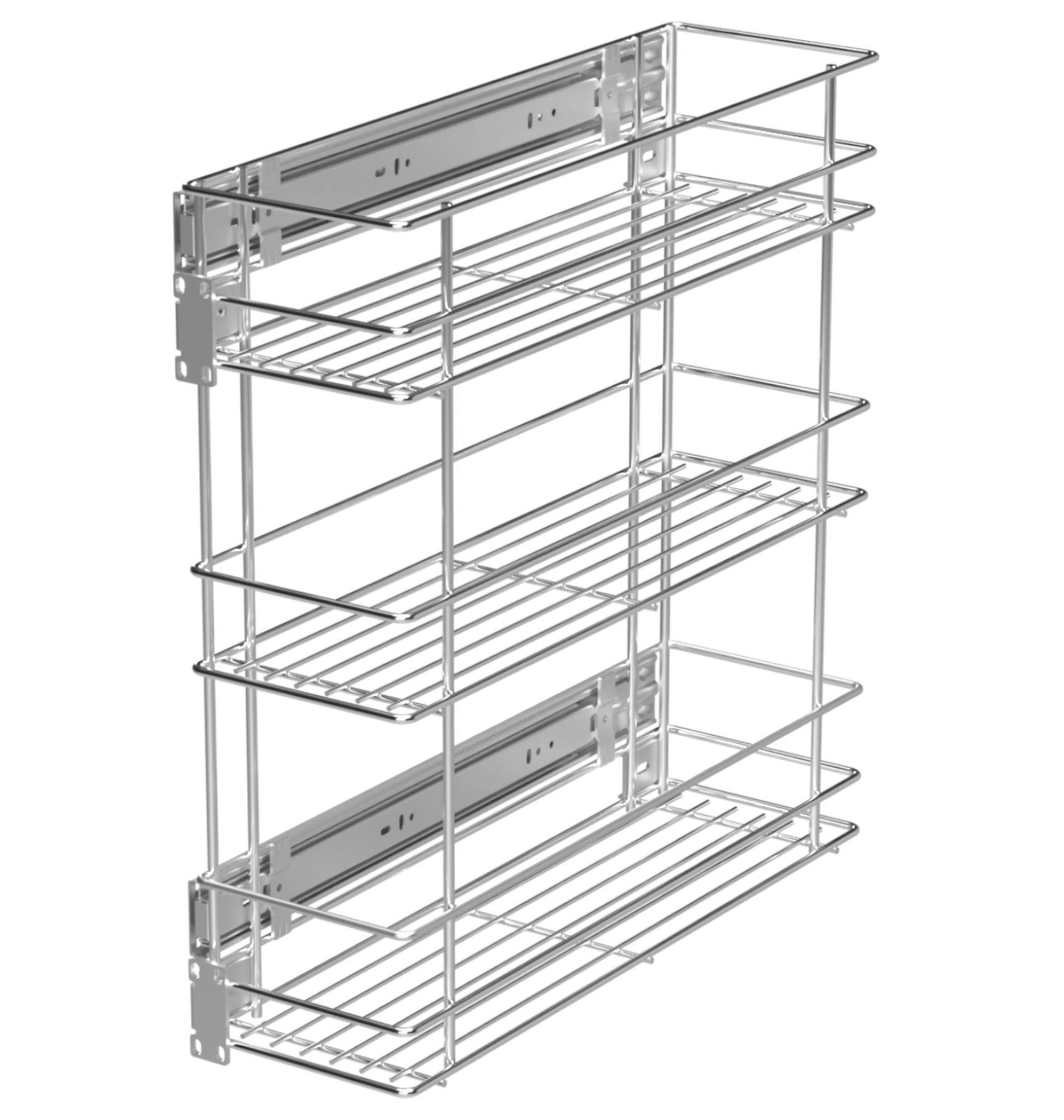 Livingpoint24 Schrankauszug Chrom 11x48x47 cm