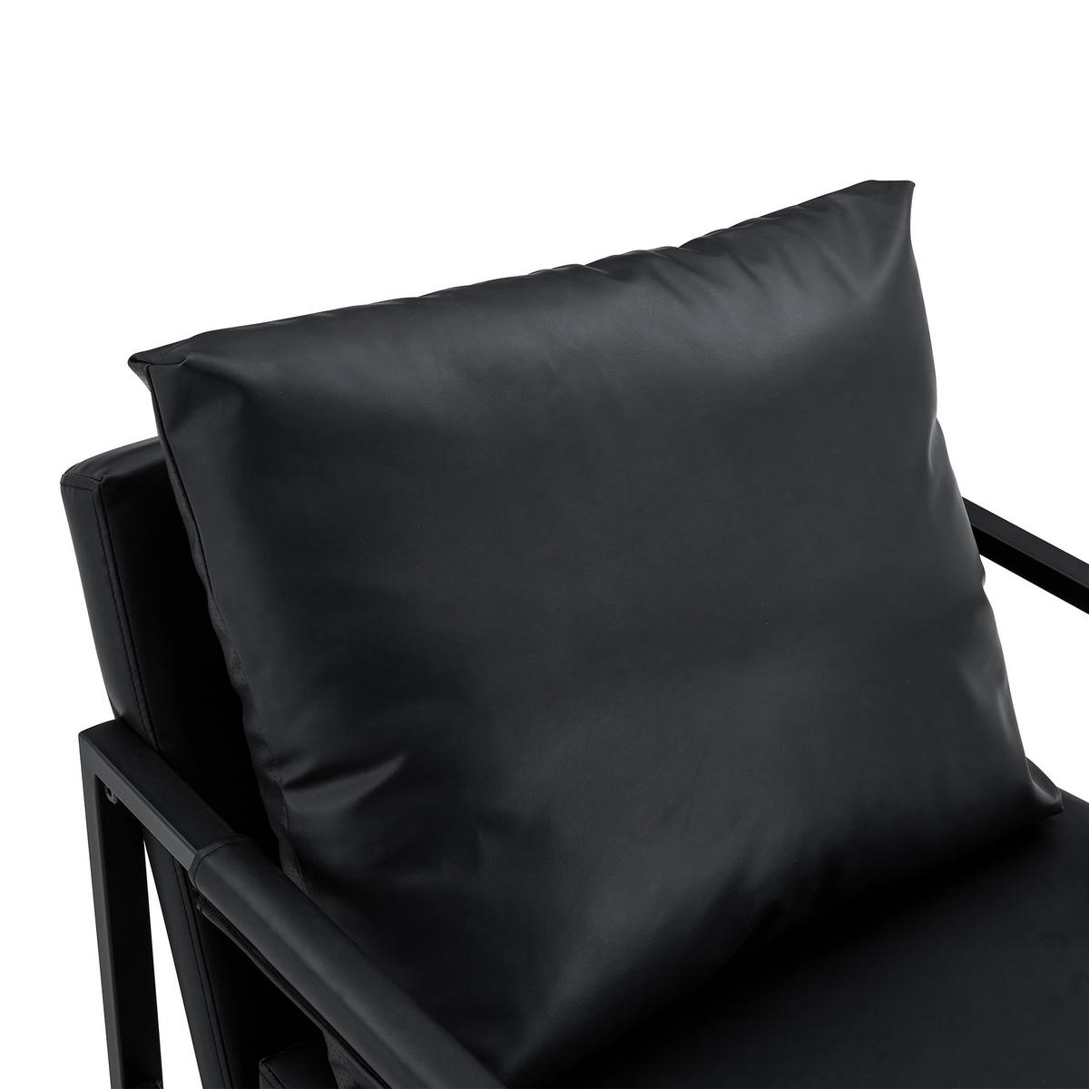 SESSEL mit schwarzem Metallrahmen, DE-42370, Schwarz - Schwarz, Metall (75.5/75.2/68.6cm) - ComfortXL