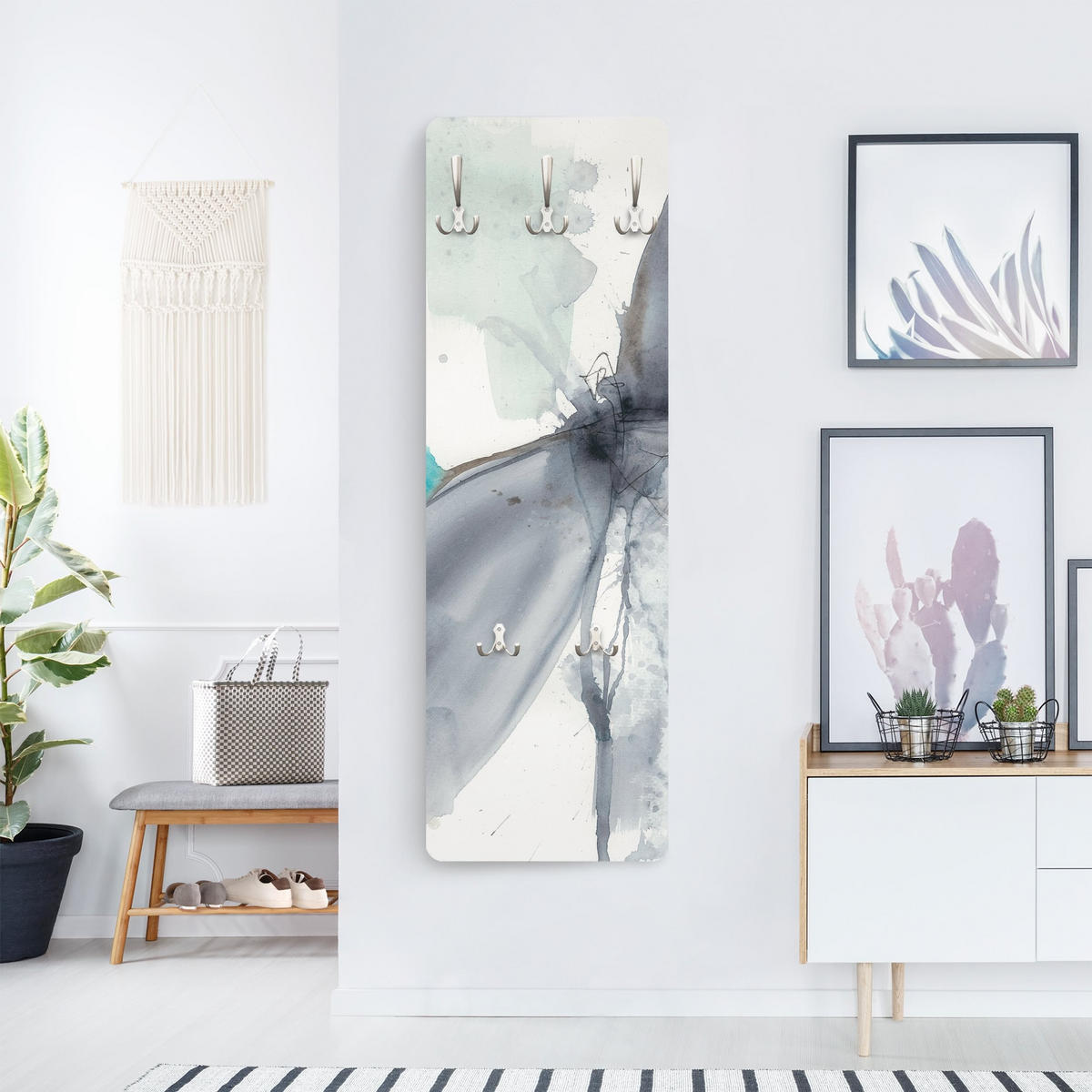 WANDGARDEROBE - Libellentanz I 34/105 cm - Beige, Holzwerkstoff (34/105/1.6cm) - Bilderwelten