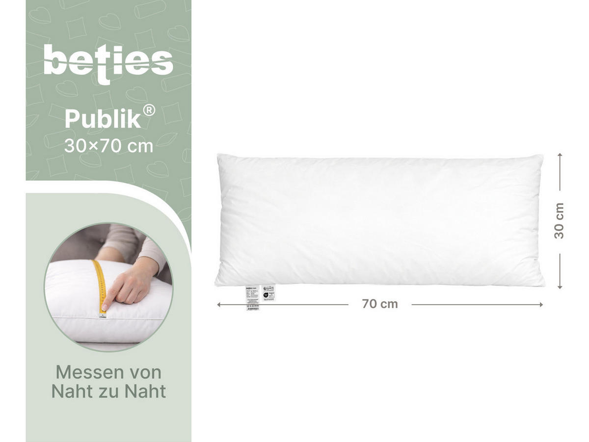 FEDERKISSEN Publik 30/70 cm - Creme, Textil (30/70cm) - beties Heimtextil