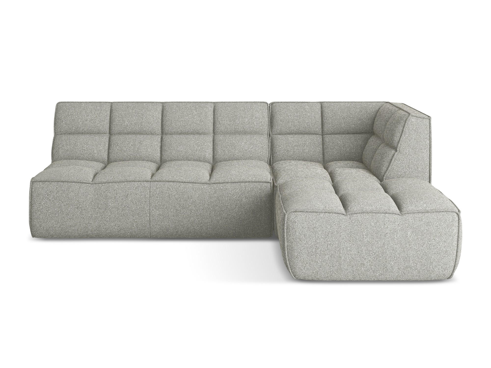 ECKSOFA Beidseitig Strukturstoff Stoff Grau - Hellgrau/Schwarz, Kunststoff/Textil (258/178cm) - Makamii