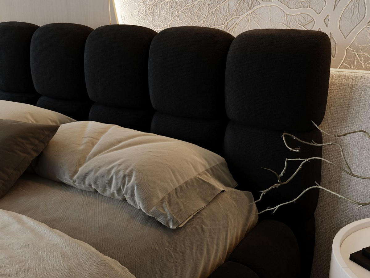 POLSTERBETT Modo 180x200 Schwarz - Schwarz, Textil (180/200cm) - Graingold